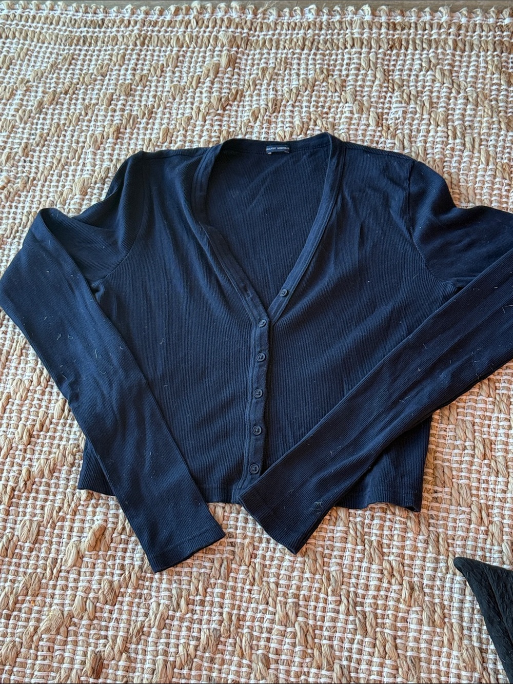 Brandy Melville Black V-Neck Button Cardigan